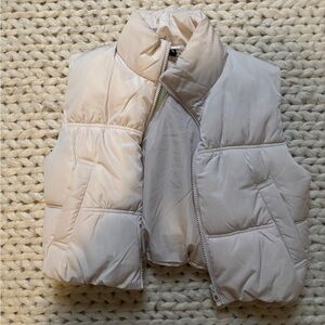 H&M cream puffer vest